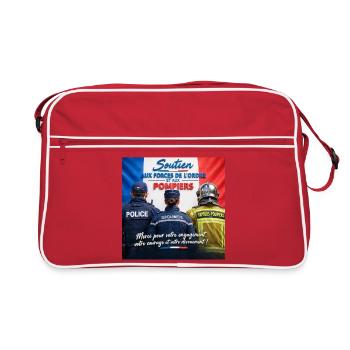 Polizist, Polizei, Gendarm, Feuerwehrmann - Retro Tasche - Rot/Weiß - Vorne