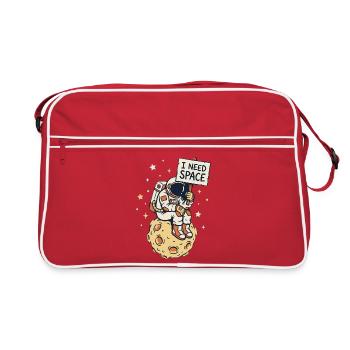 I need Space - Retro Tasche - Rot/Weiß - Vorne