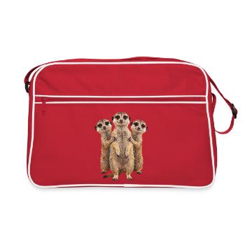 Erdmaennchen - Retro Tasche - Rot/Weiß - Vorne