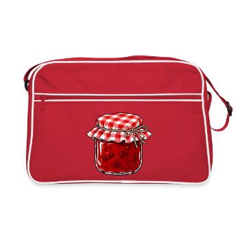 Omas Marmelade – Retro Marmeladenglas - Retro Tasche - Rot/Weiß - Vorne