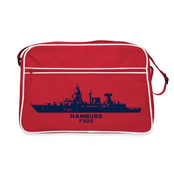 Hamburg F220 – Minimalistische Silhouette - Retro Tasche - Rot/Weiß - Vorne
