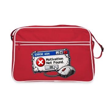 Error 404 Motivation Not Found Gamer - Retro Tasche - Rot/Weiß - Vorne