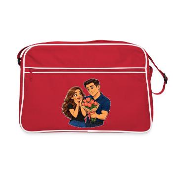 Tullips Überraschungs-Liebesmoment - Retro Tasche - Rot/Weiß - Vorne