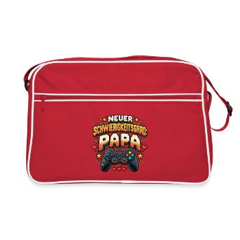 Neuer Schwierigkeitsgrad Papa - Retro Tasche - Rot/Weiß - Vorne