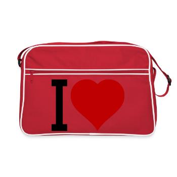 Rotes Herz Symbol - Retro Tasche - Rot/Weiß - Vorne