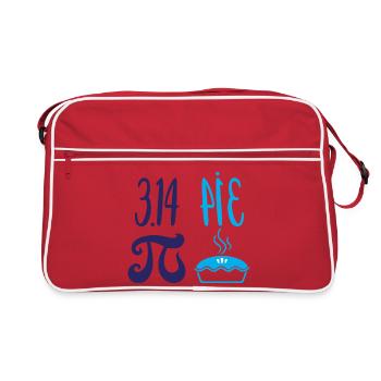 Pi und Kuchen: Mathematik-Witz - Retro Tasche - Rot/Weiß - Vorne