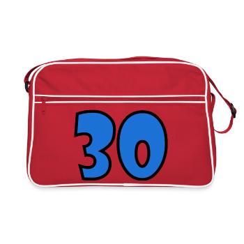 30. 30 JAHRE. 30-JÄHRIGES JUBILÄUM. 30-JÄHRIGES JUBILÄUM. - Retro Tasche - Rot/Weiß - Vorne