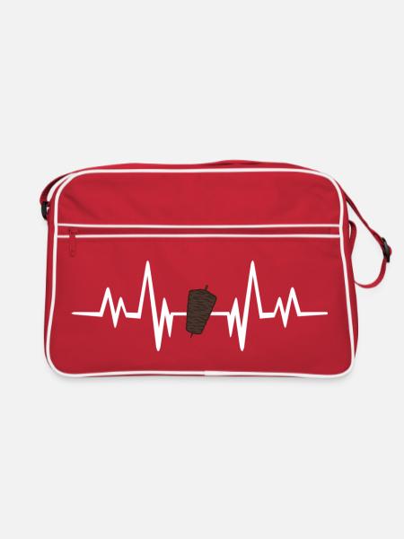 Herzschlag Kebap - Retro Tasche - Rot/Weiß