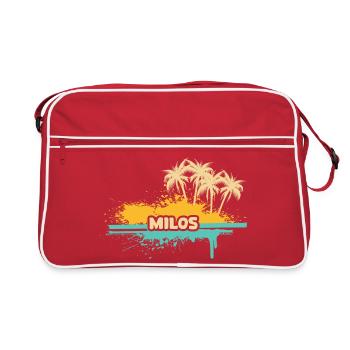 Geschenk für Milos - Retro Tasche - Rot/Weiß - Vorne