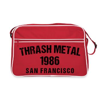 Thrash Metal 1986 San Francisco T-Shirt - Retro Tasche - Rot/Weiß - Vorne