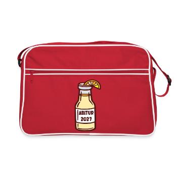 Abschlussparty Abitur 2027 - Retro Tasche - Rot/Weiß - Vorne