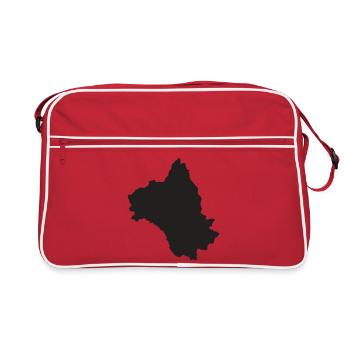 Karte von West Virginia lustiges Geschenk-T-Shirt - Retro Tasche - Rot/Weiß - Vorne