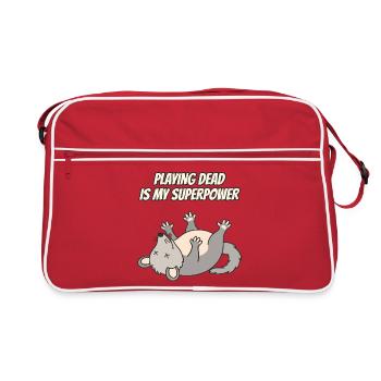 Dead Is My Superpower Opossum spielen - Retro Tasche - Rot/Weiß - Vorne