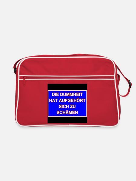 Die Dummheit hat aufgehört sich zu schämen! - Retro Tasche - Rot/Weiß
