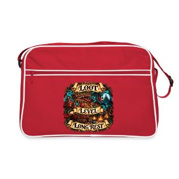 Loot Level Long Rest - Retro Tasche - Rot/Weiß - Vorne