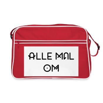 Alle Mal Om – Geometrische Line-Typografie - Retro Tasche - Rot/Weiß - Vorne