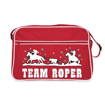 Team Roper Rodeo Cowboy Lasso Weihnachten - Retro Tasche - Rot/Weiß - Vorne