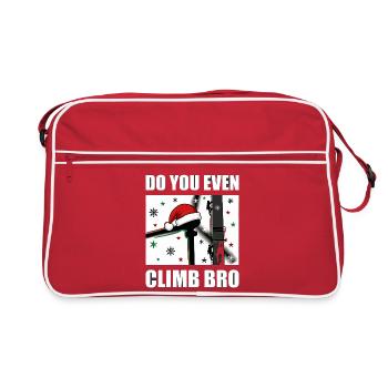 Do You Even Climb Bro Windrad Weihnachten - Retro Tasche - Rot/Weiß - Vorne