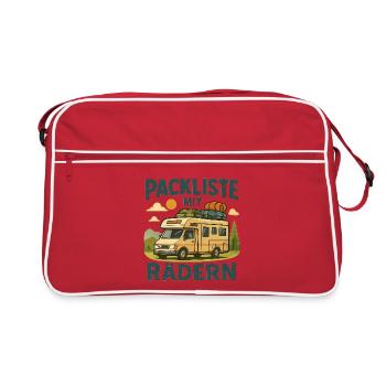 Wohnmobil Geschenk für die erste große Rundreise - Retro Tasche - Rot/Weiß - Vorne