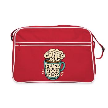 Kaffeetasse – Coffee Fuel Good Ideas - Retro Tasche - Rot/Weiß - Vorne