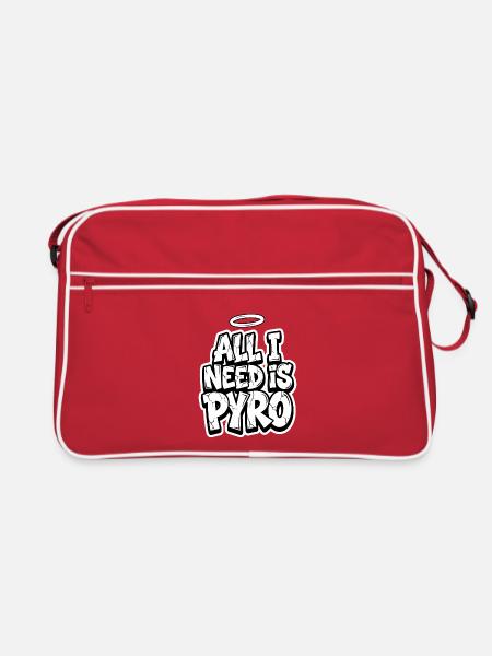 All I Need Is Pyro - Retro Tasche - Rot/Weiß