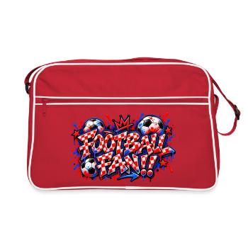 FUSSBALLFAN – Rotes Schachbrett-Graffiti, das zuschlägt - Retro Tasche - Rot/Weiß - Vorne