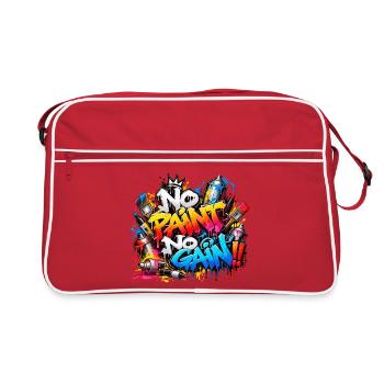 KEINE FARBE, KEIN WACHSTUM – Explosive Street Art Graffiti! - Retro Tasche - Rot/Weiß - Vorne