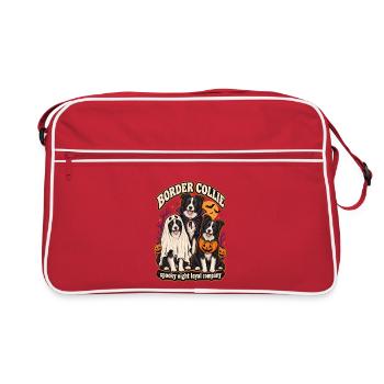Spooky Night Loyal Company – Border Collie Dog Mom - Retro Tasche - Rot/Weiß - Vorne
