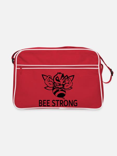 Funny bees - Retro Tasche - Rot/Weiß
