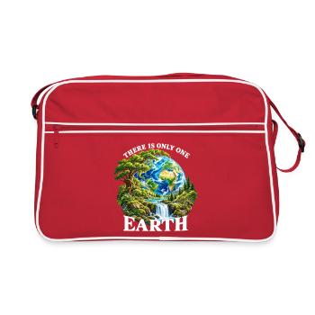 Erde: Einzigartige Naturwelt - Retro Tasche - Rot/Weiß - Vorne