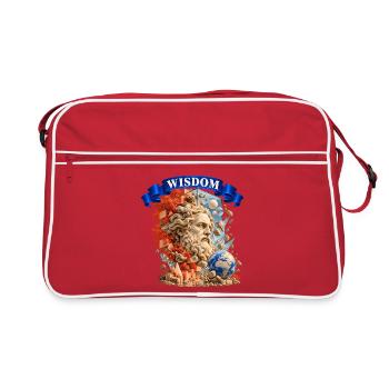 Ancient Wisdom – Greek Philosopher Art - Retro Tasche - Rot/Weiß - Vorne