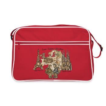 Abenteuerliche Liebe unter Denkmälern - Retro Tasche - Rot/Weiß - Vorne
