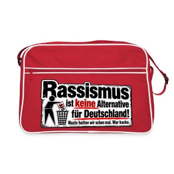 Rassismus ist keine Alternative - Retro Tasche - Rot/Weiß - Vorne