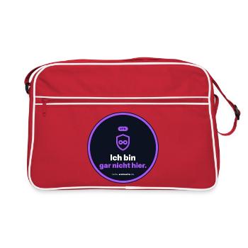 Ich Bin Gar Nicht Hier. VPN Nerd Shirt - Retro Tasche - Rot/Weiß - Vorne