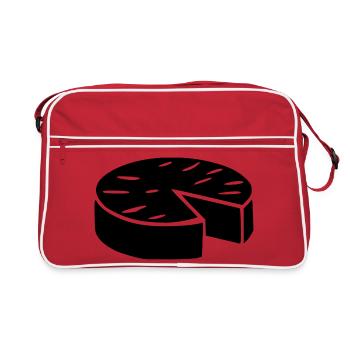 T-Shirt Humor Käse Camembert lustiges Geschenk - Retro Tasche - Rot/Weiß - Vorne