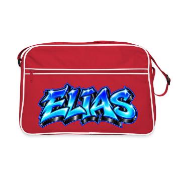 ELIAS Graffiti Name Street Art Hip Hop 3D - Retro Tasche - Rot/Weiß - Vorne