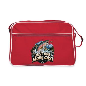 Zitate für Angler - Retro Tasche - Rot/Weiß - Vorne