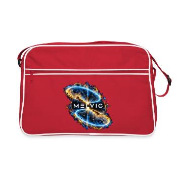 MELVIG – Blauer Ringnebel - Retro Tasche - Rot/Weiß - Vorne