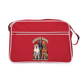 Spooky Night Loyal Company – Deutsche Dogge Halloween - Retro Tasche - Rot/Weiß - Vorne