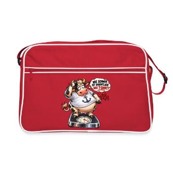 WIE SCHWER IST EIGENTLICH DAS T-SCHIRT  - Retro Tasche - Rot/Weiß - Vorne