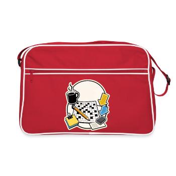 DOWN CLUE MORNING - Retro Tasche - Rot/Weiß - Vorne