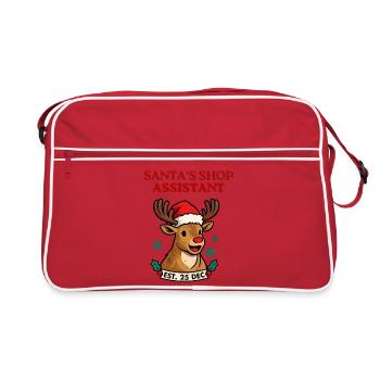 Santa's Reindeer Helfer-Tee - Retro Tasche - Rot/Weiß - Vorne