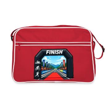 Finishlinie Sprint-Event Illustration - Retro Tasche - Rot/Weiß - Vorne