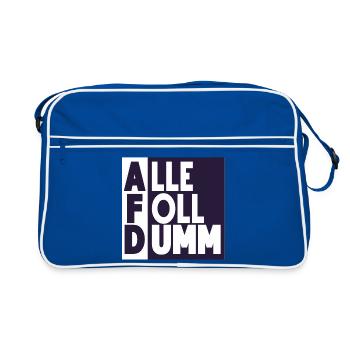 Alle Foll dumm! - Retro Tasche - Blau/Weiß - Vorne