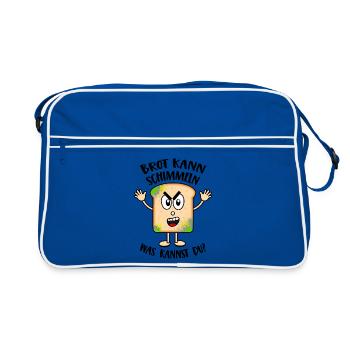 Brot kann schimmeln Was kannst Du Lustige Sprüche - Retro Tasche - Blau/Weiß - Vorne