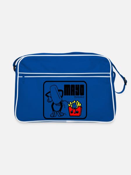 Mit Mayo - Retro Tasche - Blau/Weiß