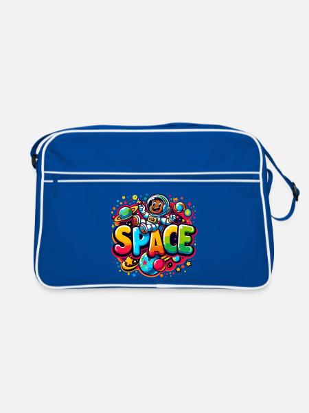 Enfant astronaute de l’espace - Sac Retro - bleu/blanc - Devant