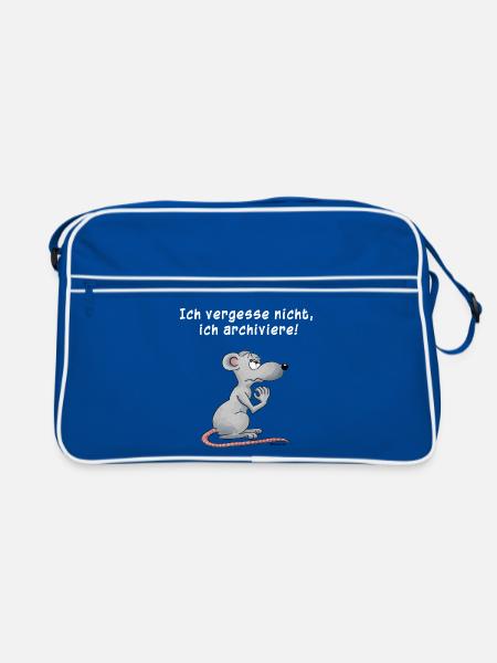Ich vergesse nicht, ich archiviere - Retro Tasche - Blau/Weiß