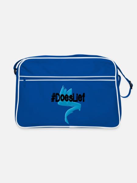 Respektiert Relief – drückt dein Herz aus – respektiert - Retro Tasche - Blau/Weiß - Vorne