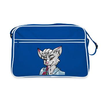 Pelziger Leck - Retro Tasche - Blau/Weiß - Vorne